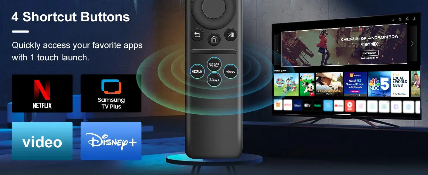 Voice Remote Control for Samsung Smart TV NEO QLED Replacement Remote Control for Samsung TV Rechargable Solar Remote Control Magic Remotes